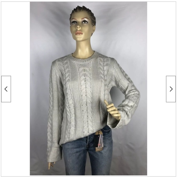 Workshop Republic Clothing Women's Sweater Size Large Chunky Cable Knit Pullover - Picture 3 of 6